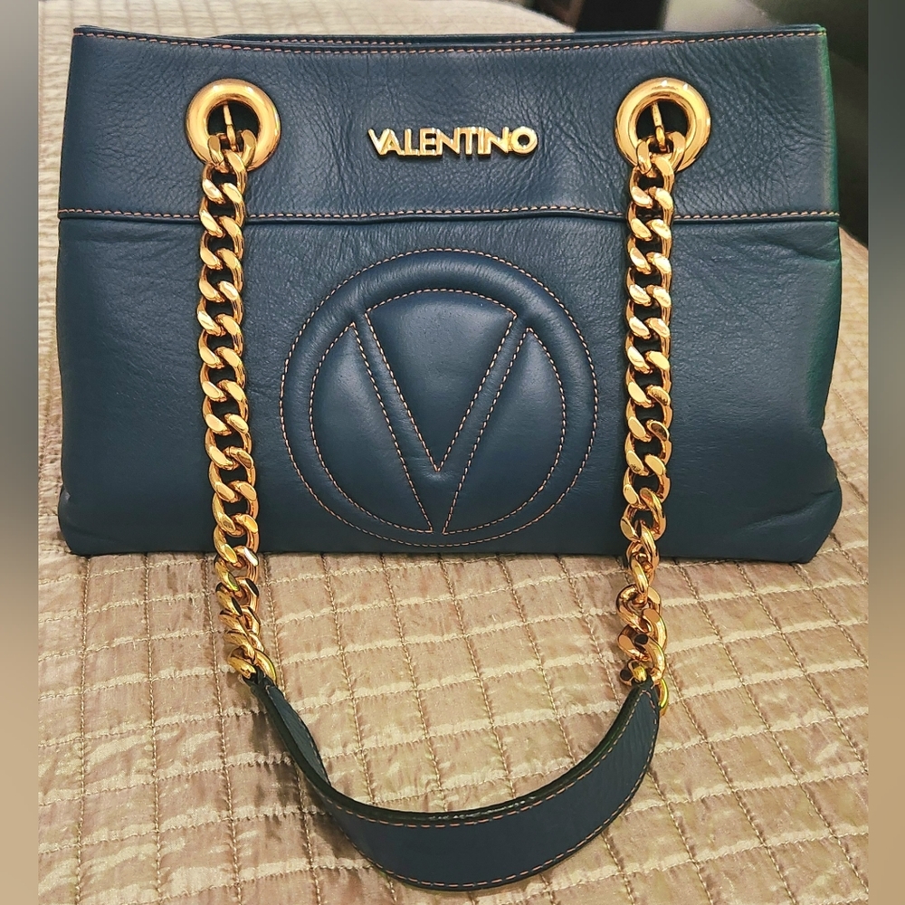 Mario Valentino Leather Bag Infinity Blue
